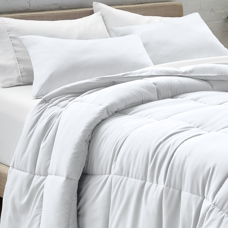 Bare Home Duvet and Pillowcase Set, Double, White