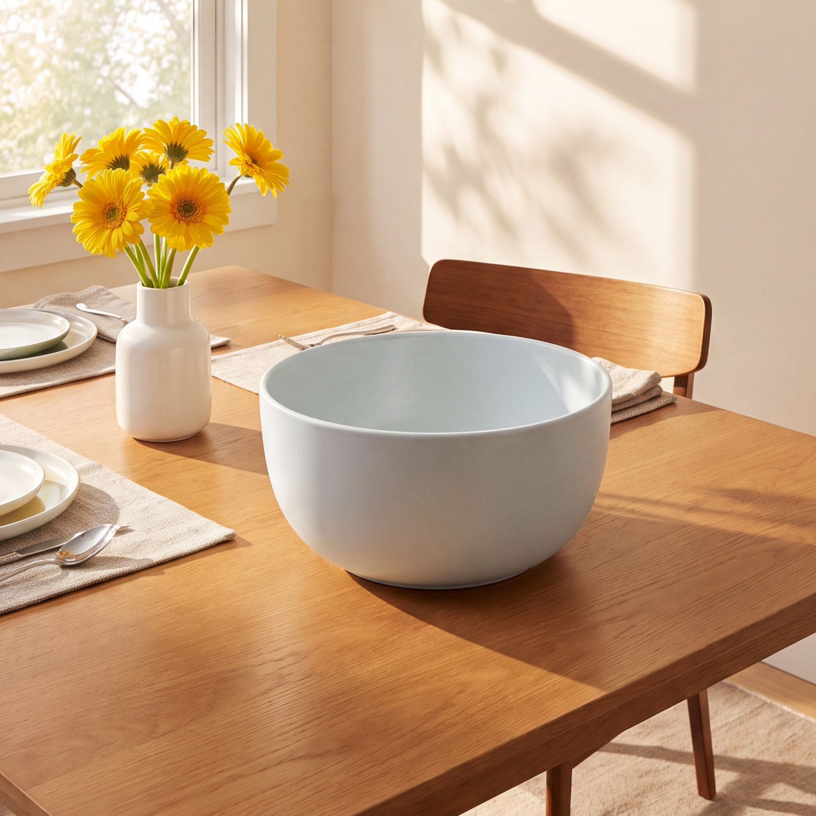 Coupe Tall Handcrafted Stoneware Serving Bowl, Blue