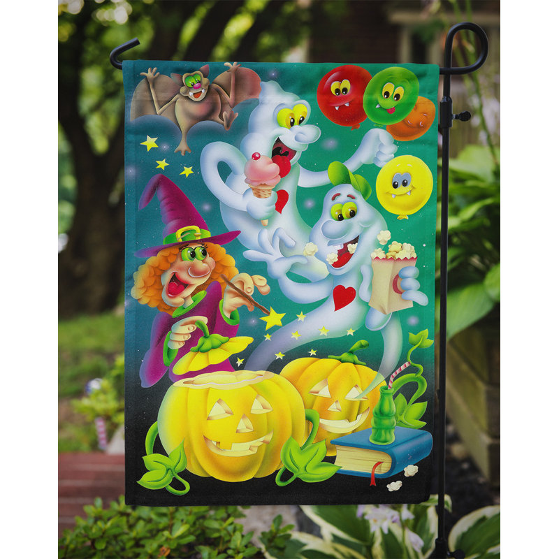 Drapeau de jardin d'Halloween avec Yezr, H 15 po x l 11 po