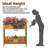 35''X 35'' 2-Tier Wood  Raised Garden Bed With Bottom Shelf Fenc