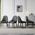 Frania Faux Leather Upholstered Solid Back Side Chair