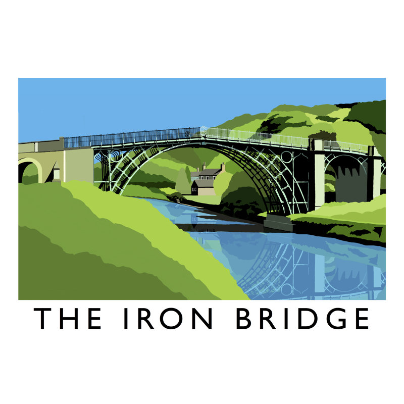 'The Iron Bridge' by Richard O'Neil - Print, 30 cm H x 40 cm W x 1 cm D, No Frame