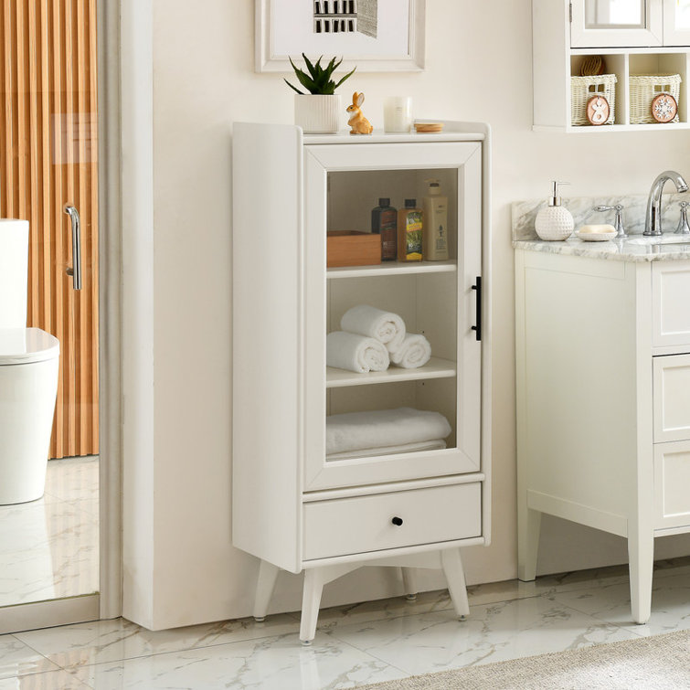 Deprise White Bathroom Storage Cabinet Ebern Designs