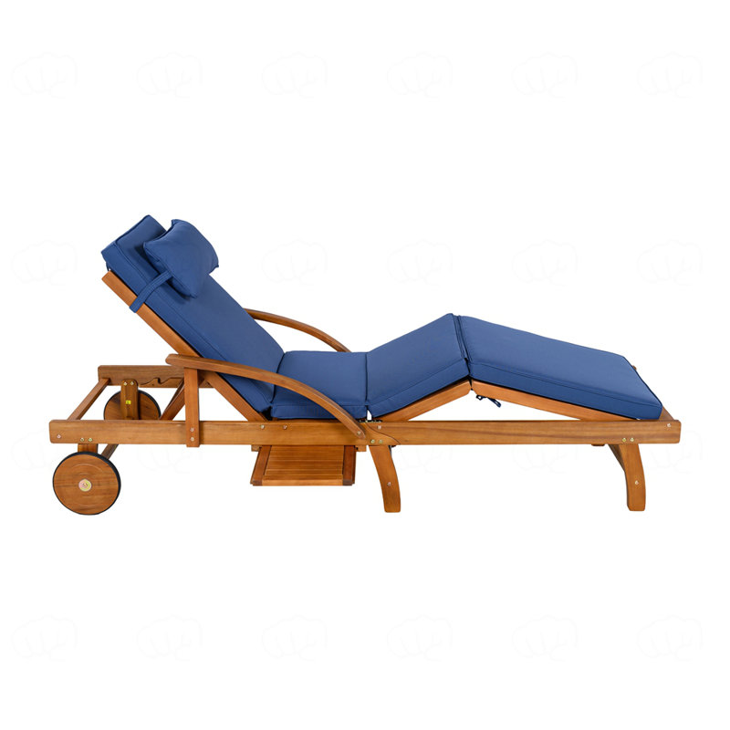 Ensemble de chaises longues d'extérieur en bois d'acacia, Marine