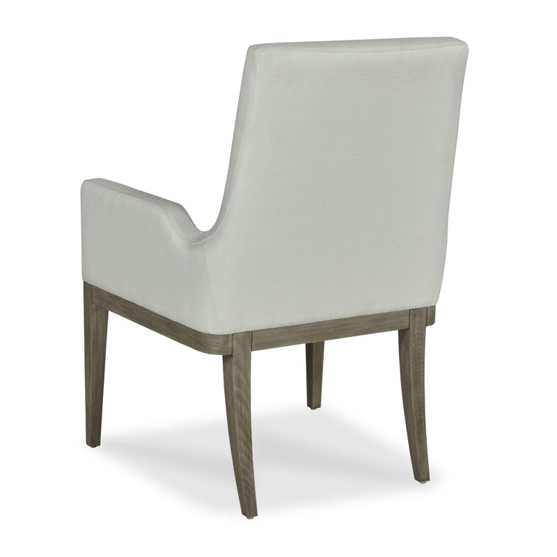 Marten Upholstered Arm Chair, White, Greige