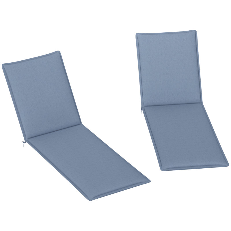 Outdoor Lounge Chair Cushion Set of 2, UPF50+ 200gsm Fabric and 25D High-Density Foam, Foldable Patio Chaise Lounge Cushion Set, Fade Resistant for Lawn Pool, 76" x 23"