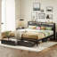 Structure de lit avec tête de lit et rangement, gris anthracite-1513758412-1513758419
