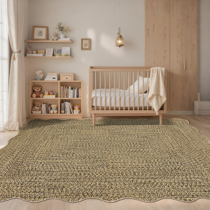 Tapis festonné Farmhouse, Jaune, Rectangle 10 pi x 13 pi