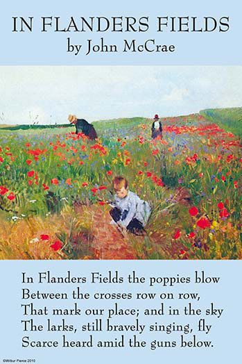 In flanderss fields-impression publicitaire, H 36 po x l 24 po x P 1,5 po