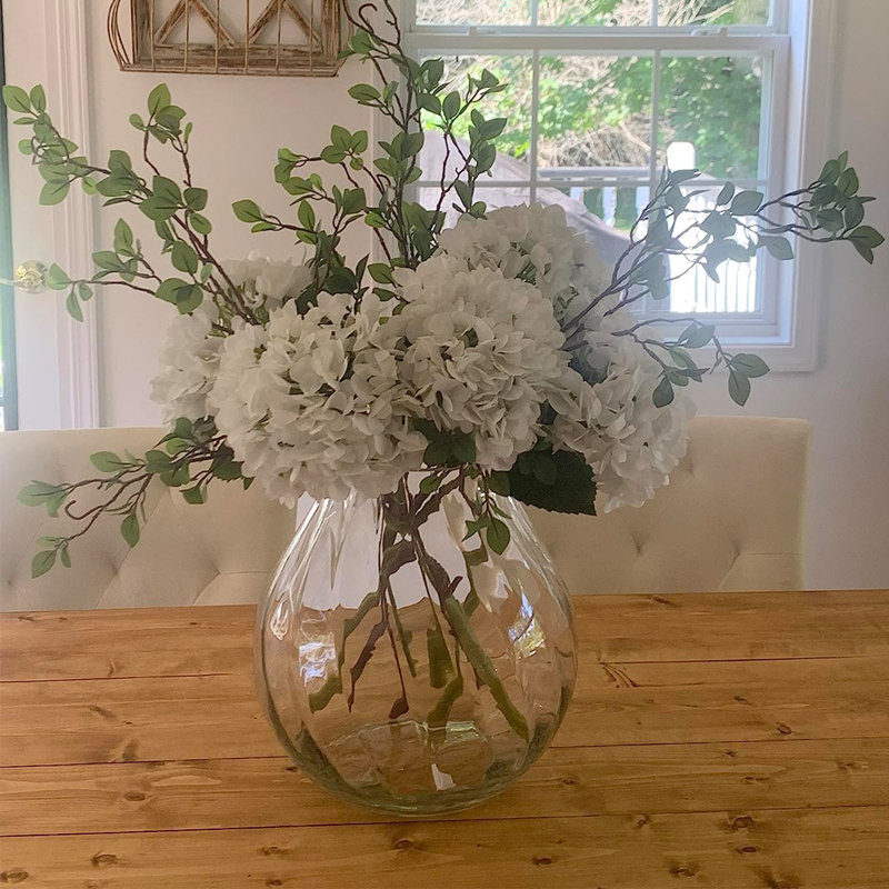 Arrangement d'hortensias en soie, Blanc
