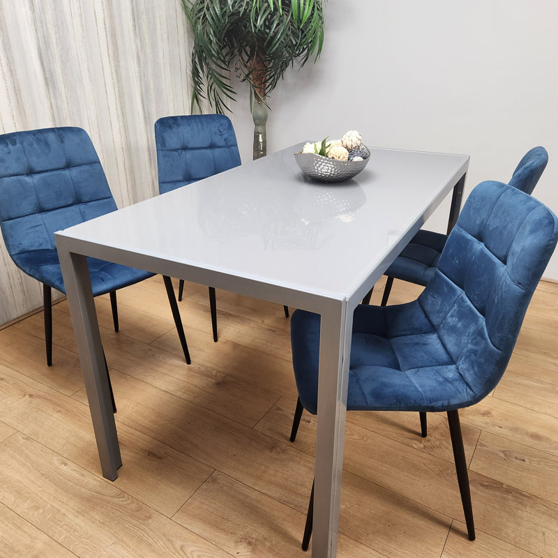 Hoylake 4 - Person Dining Set, Blue/Black