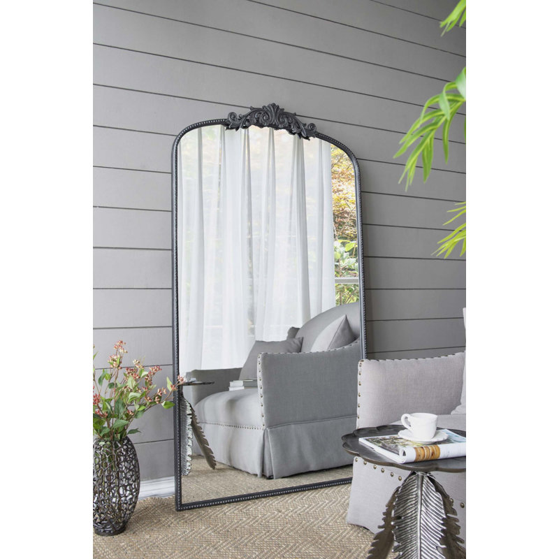 Miroir d'appoint mural Emmeline, Noir, 66 po x 36 po