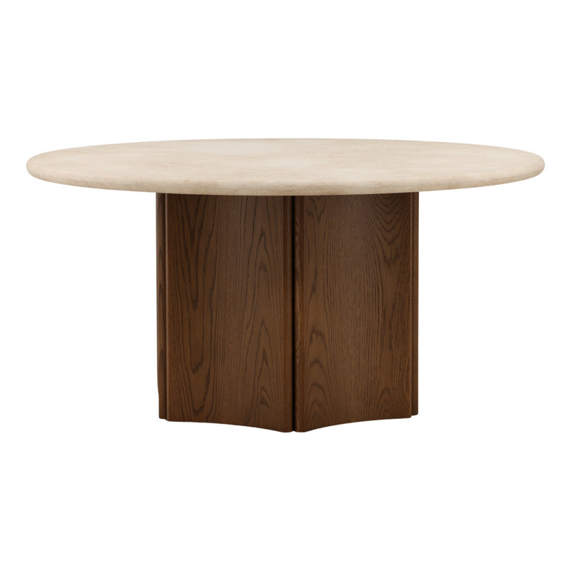 Oja 59" Pedestal Dining Table, Brown
