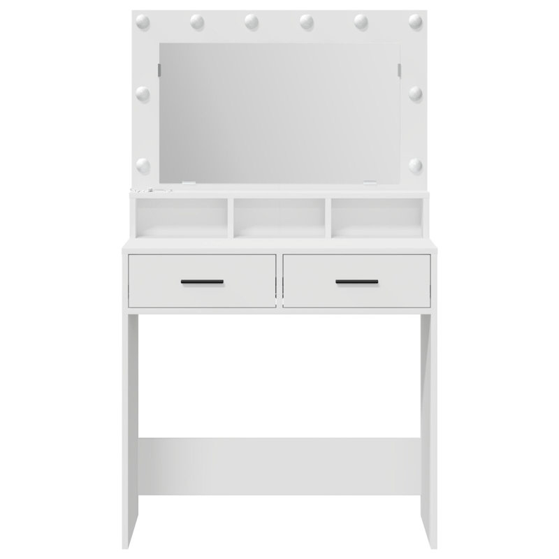 Wood 79 X 41 X 135 Cm Mirror Dressing Table, White