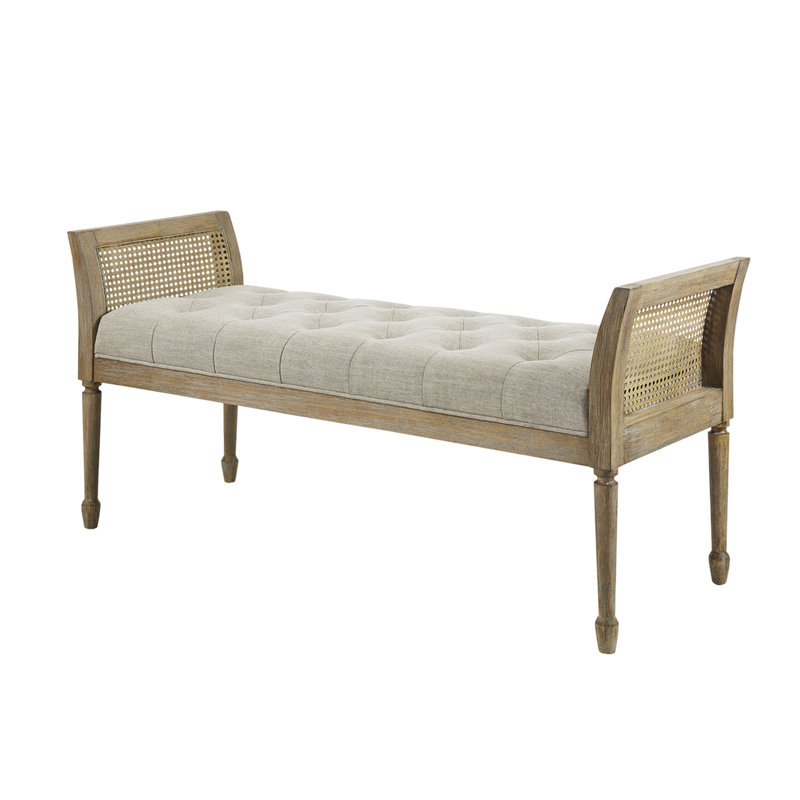 Banc d'appoint avec une largeur de paquet de 20,5 po et un cadre de rembourrage en mousse à finition bois naturel