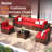 14-Piece Outdoor 3.5'' Replaceable Cushion Set Seat/Back Cushions Weather-Resistant Patio Conversation Seating Cushions For Backyard/Deck（Cushions Only without Sofa）-613963163