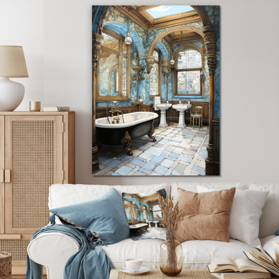 Bathroom Elegant Monochrome - Bathroom Framed Canvas Print Wall Art
