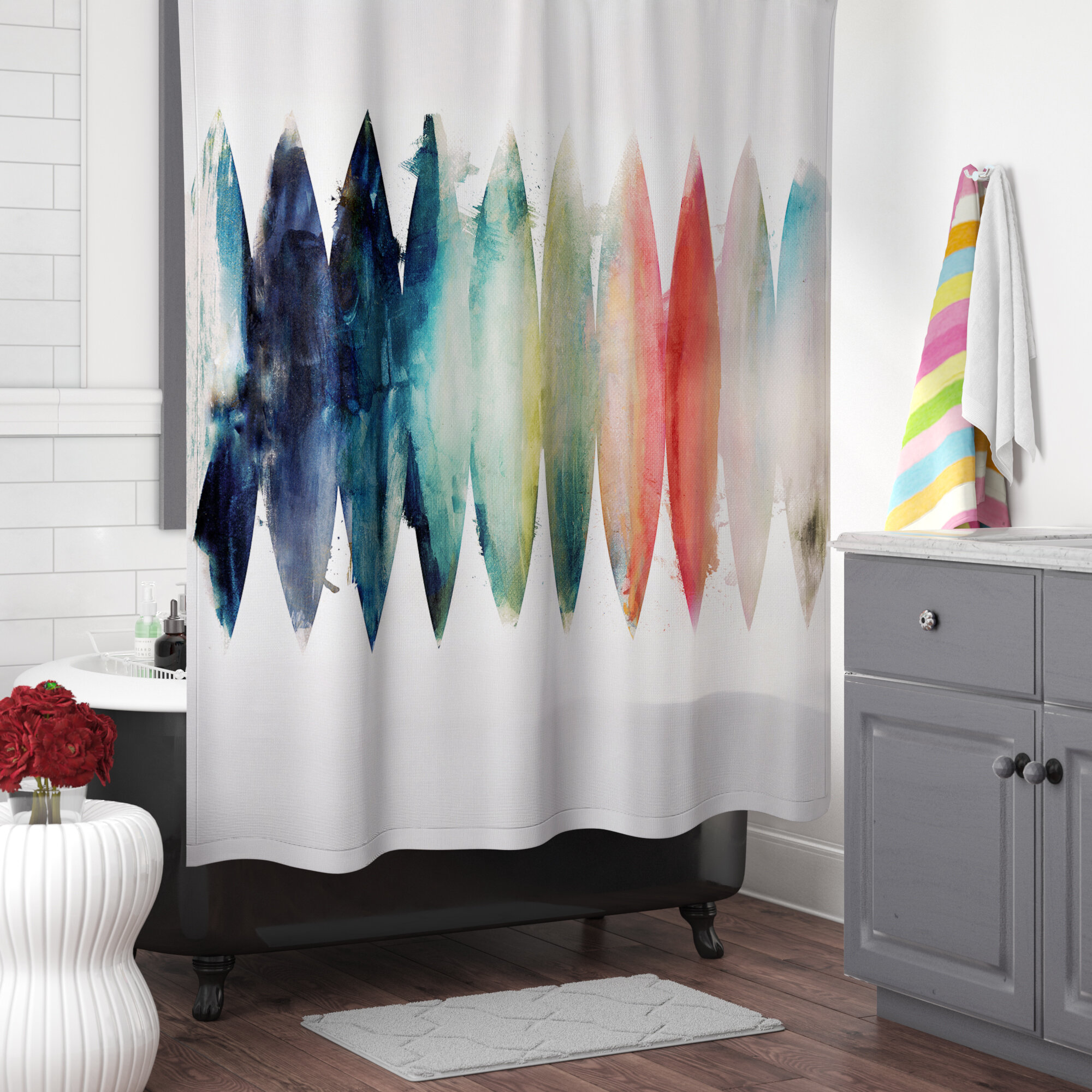 Wade Logan® Brackmann Abstract Shower Curtain & Reviews