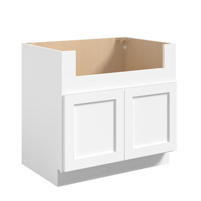 Meuble sous-évier de style Shaker en contreplaqué blanc, prêt à assembler, HOMEIBRO Cozy Design, 91,4 cm (L) x 61 cm (P) x 87,6 cm (H).