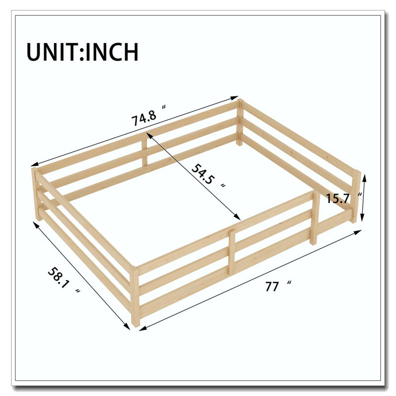 Full Size Floor Bed, Oak, Full