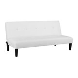 Mercia 66.1'' Wide Faux Leather Tufted Back Convertible Sofa Button Tufted Futon, Sleeper Bed