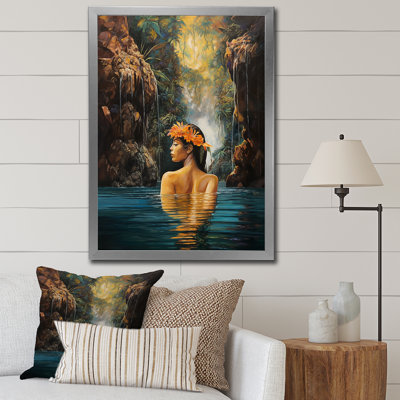 «Exotic Beauty Bathing In Paradise Lake I», reproduction sur toile