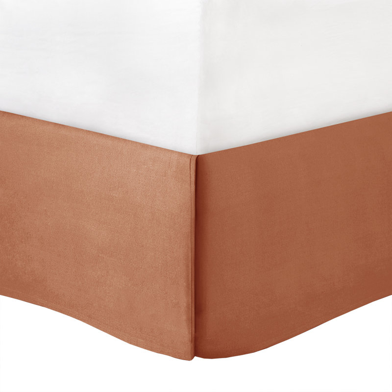 Ensemble d'édredon de neuf articles avec draps en coton Estrin, Édredon pour taille de lit double avec une jupe d, Corail