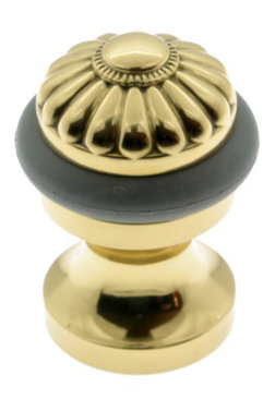 Solid Brass Floor Mount Stop, Polished Brass