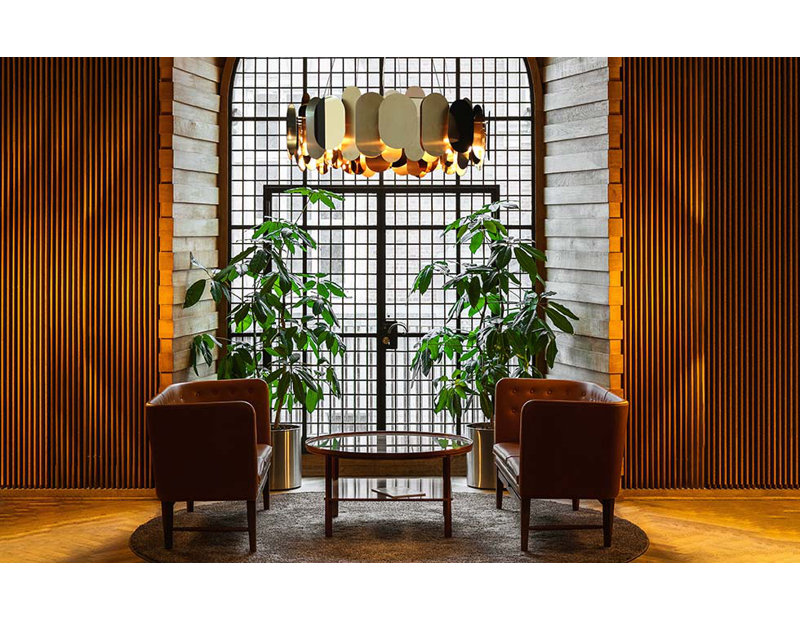 Panel LED Chandelier, Bronze
