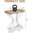 End Table，Narrow Side Table for Small Spaces, Accent Living Room Table, Wood Tray Table, Night Stand with Shelf, White & Nature