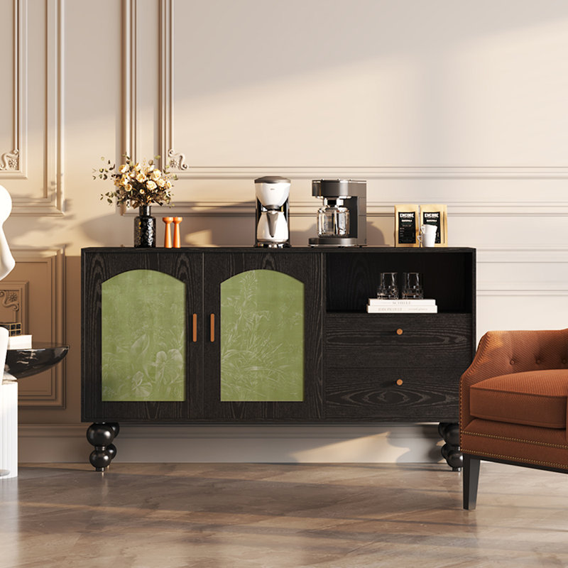 Buffet simple français moderne, Noir
