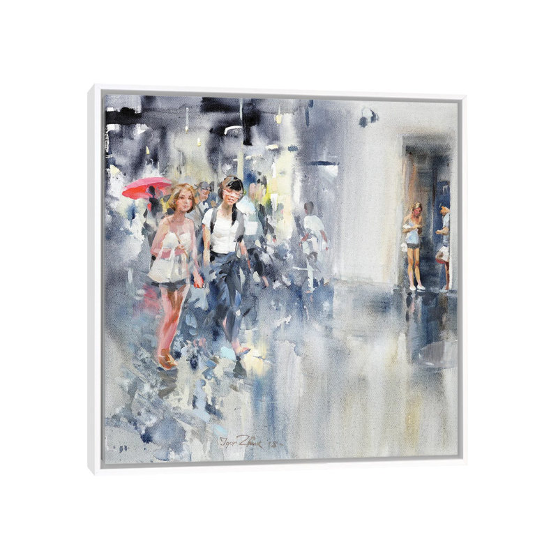 The Energy Of Rain by Igor Zhuk - Painting on Canvas, 66.04 cm H x 66.04 cm W, White Framed Canvas