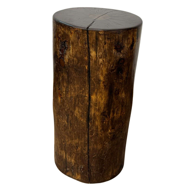 Souche de pin Heritage, table d'appoint / tabouret, 10 po x 22 po, teinte de la province et laque naturelle transparente