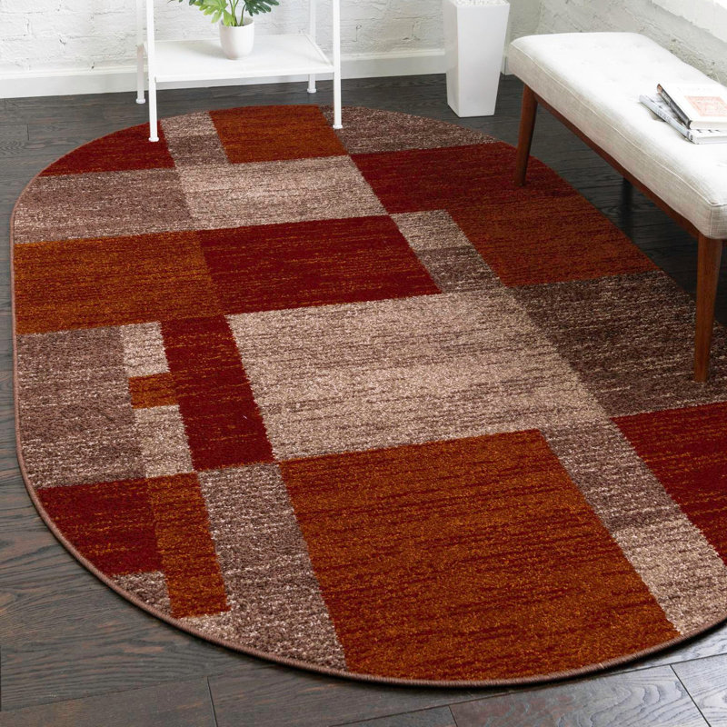 Tapis brun foncé Alair, Ovale 3 pi 3 po x 5 pi 3 po