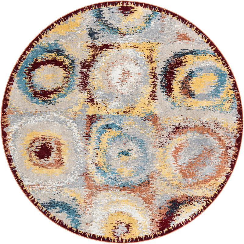  Tiles Kamala Washable Rug, Round 7'10"