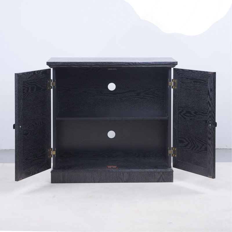 Buffet de rangement avec 2 portes décoratives en miroir en acrylique, tablette réglable pour la salle à manger, le salon, la cuisine, poignées en métal, panneau de fibres à densité moyenne