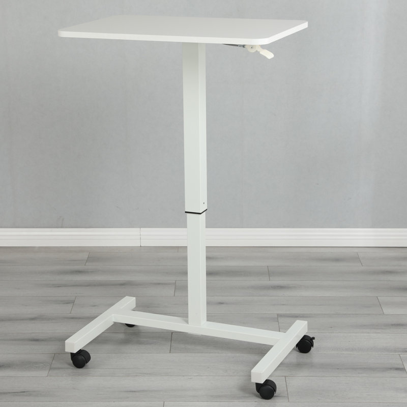 Raygen 28" Pneumatic Height Adjustable Standing Desk, White