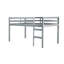 Lit mezzanine simple en bois d'hévéa massif gris. Facilement accessible. Base à lattes renforcée. Rangement supplémentaire sous le lit. Lit gris de faible hauteur pour un sommeil paisible, en bois. Inclus. Plateforme durable. Under-689148285