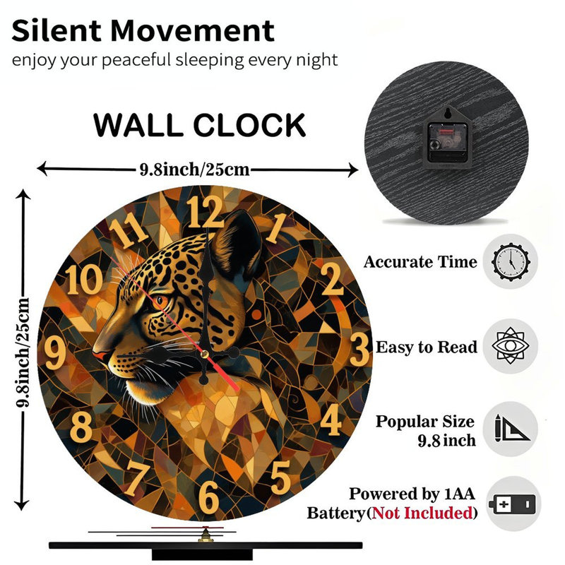 Horloge à thème guépard