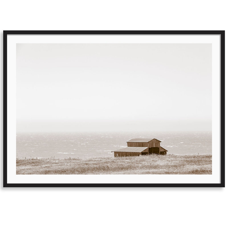 Barn With A View Print by Carly Tabak, Black Wood, 44" W x 31" H
