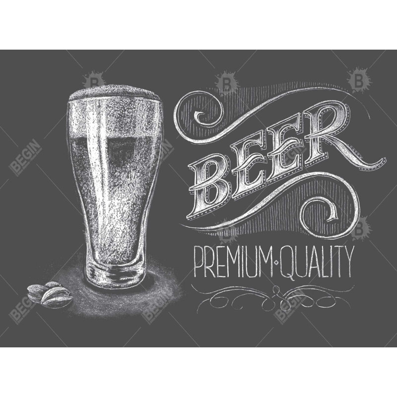 «Vintage Beer», affiche encadrée sur toile encadrée