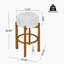 Ensemble de 2 tabourets d'intérieur revêtus de bois, finition noyer et revêtement ivoire-1927877620-1927877621