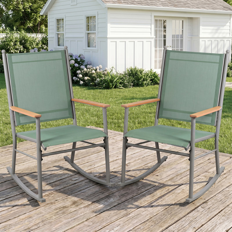 Chaises berçantes de patio pour 2 personnes, Vert