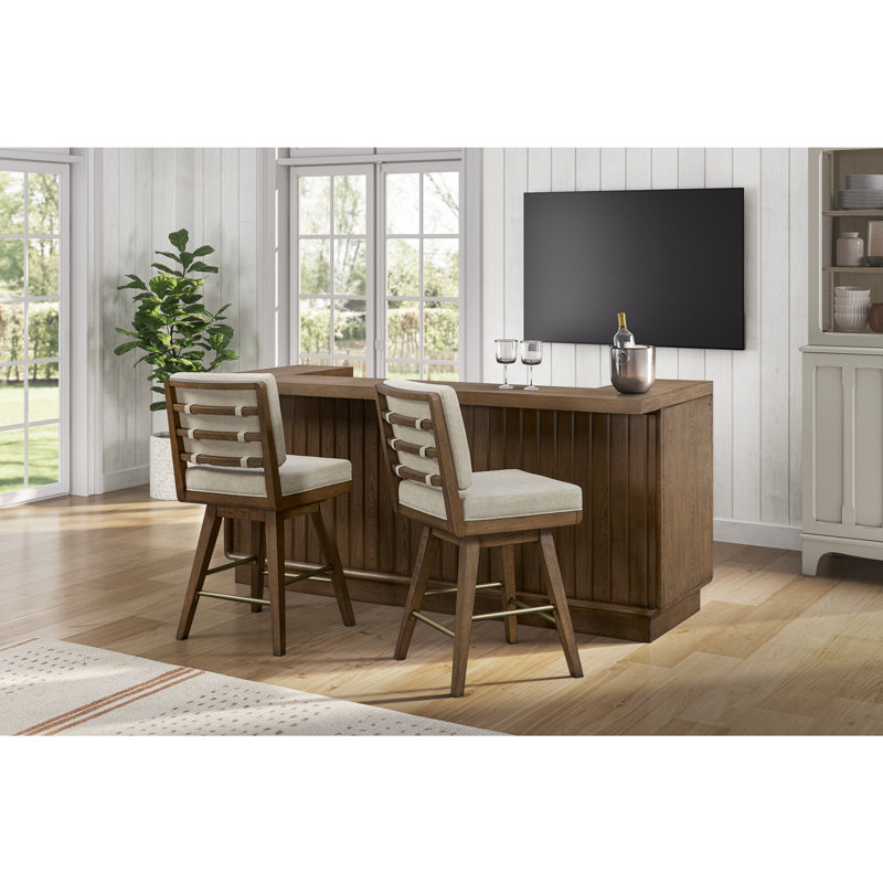 Tabouret de bar rotatif Latte - Pumise Avenger (ensemble de 2)