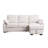 Mackenzie 91"W Beige Chenille Fabric Reversible Sleeper Sectional with Storage Chaise, Drop-Down Table, Cup Holders and Charging Ports-448962054