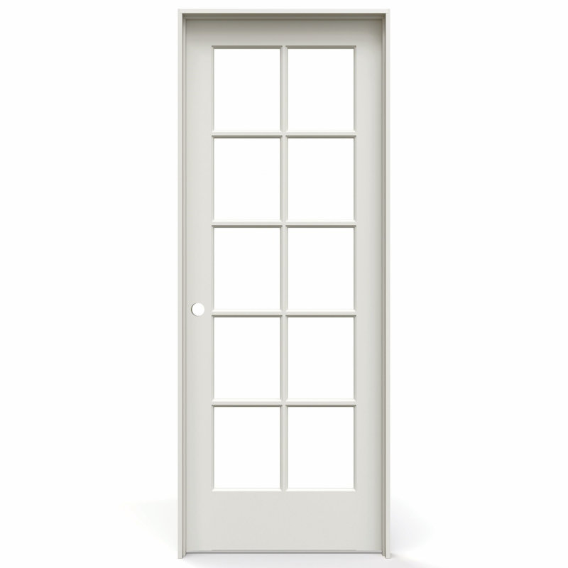 Portes françaises en verre avec ensemble de quincaillerie d’installation, 30 po x 80 po, Poignée à droite