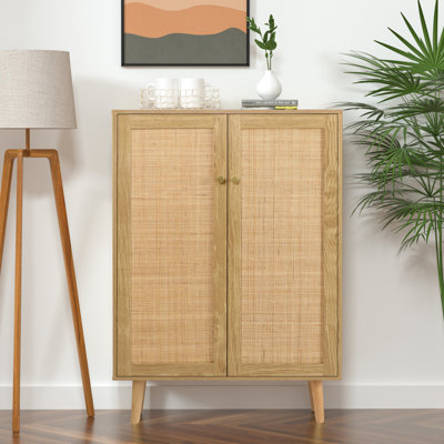 Armoire d'appoint en bois 2 portes avec tablettes réglables Corvyn
