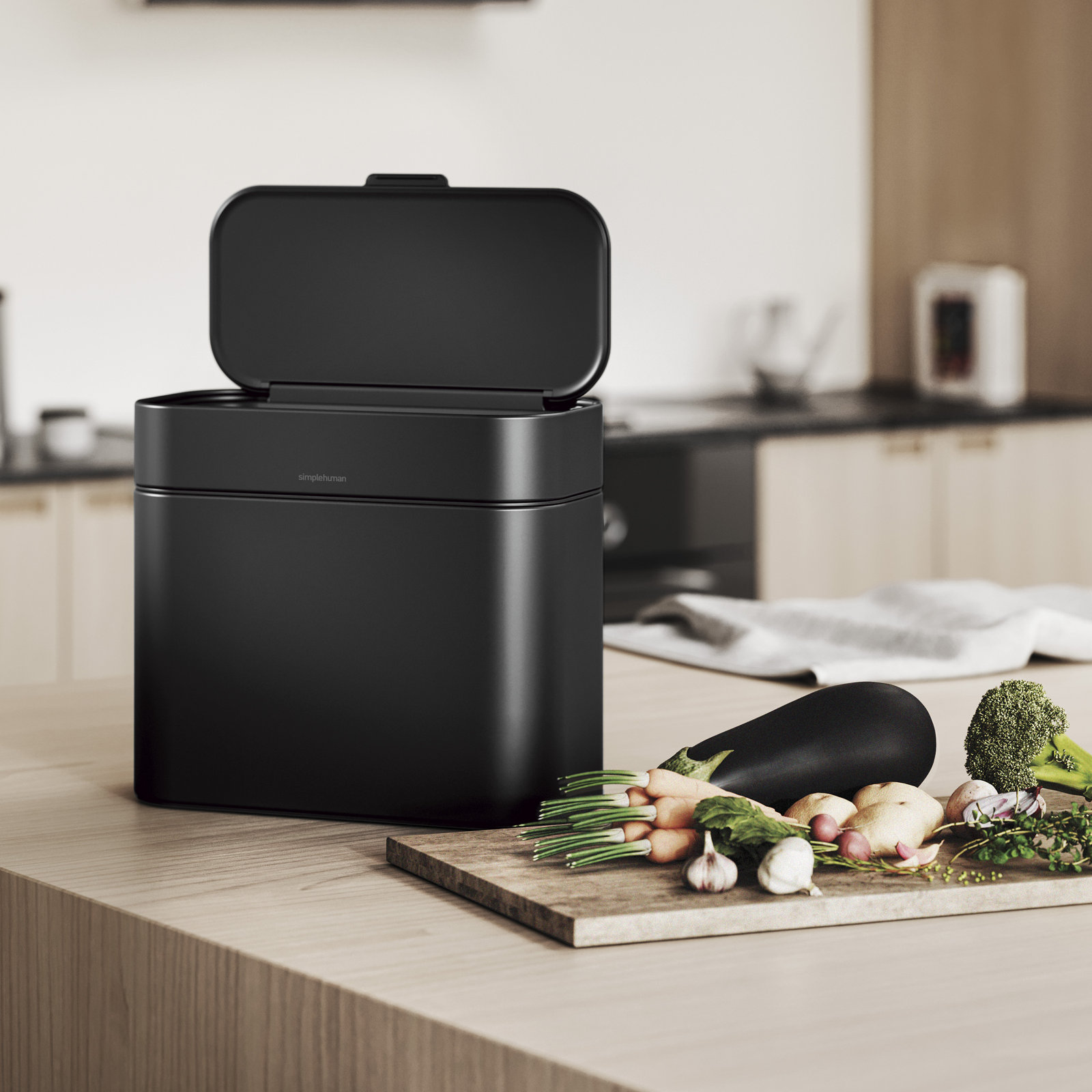 simplehuman 1.06gal Compost Caddy, Matte Black