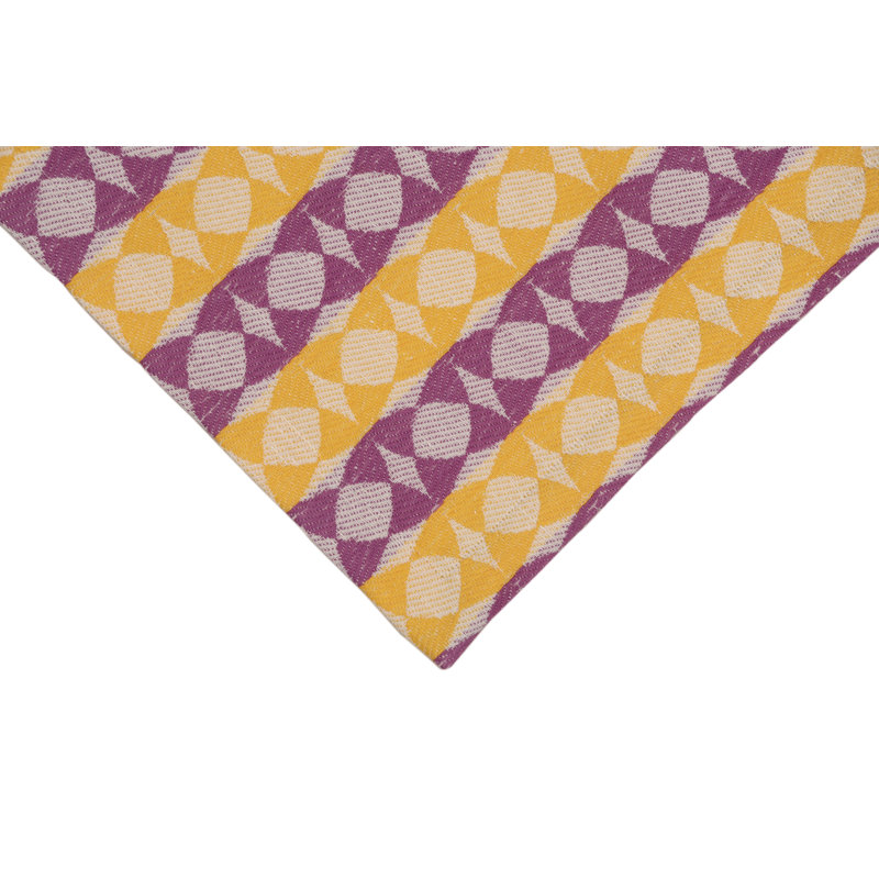 Handloom Jacquard Collection Table Placemat 14x18 Inch, Gray;Yellow