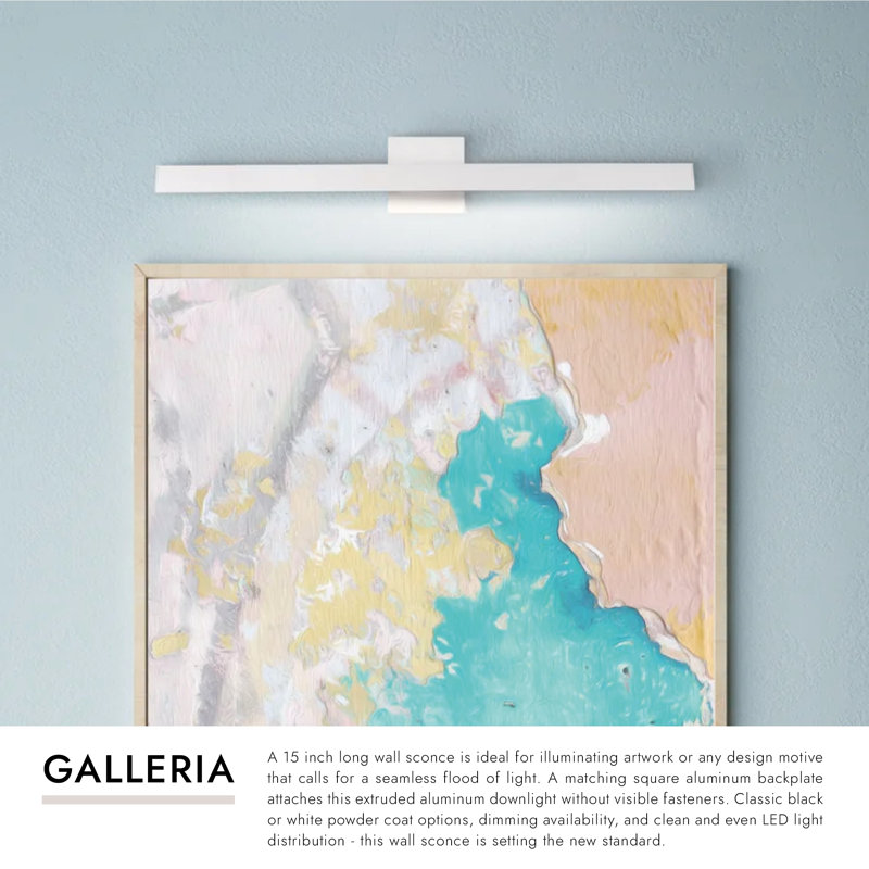 Galleria Dimmable LED Wall Mounted Picture Light, 2700, White, 4.75" H x 23" W x 4.25" D